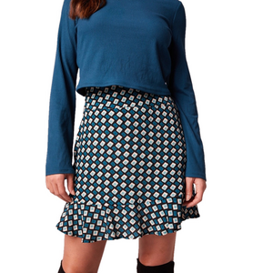 BAND OF THE FREE COLETTE TEAL DIAMOND MINI SKIRT